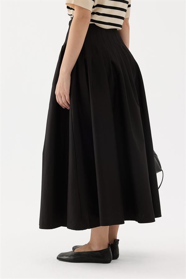 Siyah Luna Sık Pileli Etek