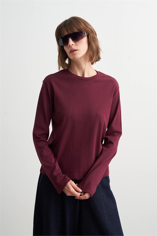 Macy Bisiklet Yaka Body Mürdüm