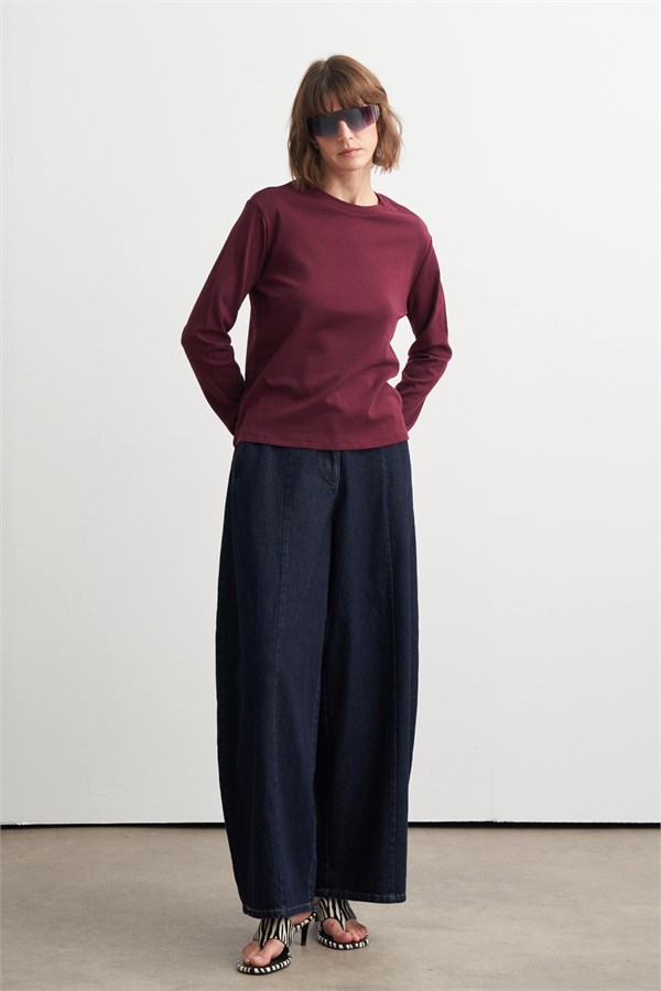 Macy Bisiklet Yaka Body Mürdüm