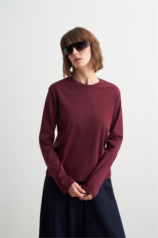 Macy Bisiklet Yaka Body Mürdüm