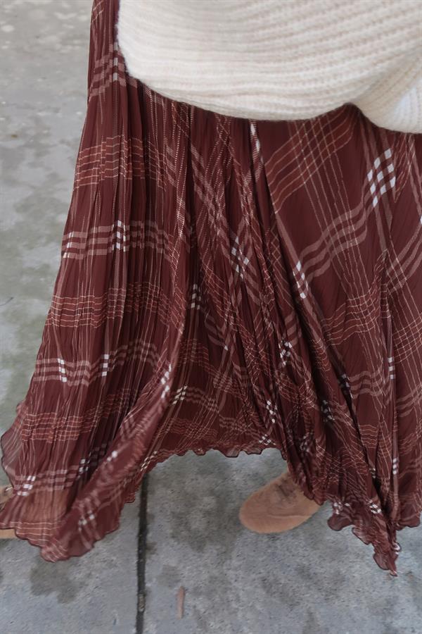 Mayssa Ekose Etek Kahve