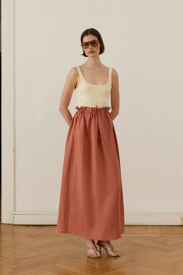 Nahla Maxi Etek Terracotta