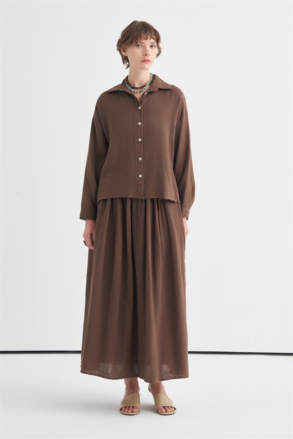 Dark Brown Napoli Muslin Set 