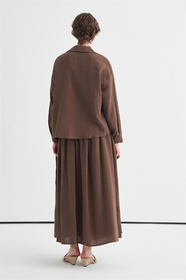 Dark Brown Napoli Muslin Set 
