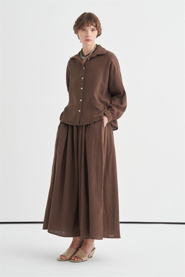 Dark Brown Napoli Muslin Set 