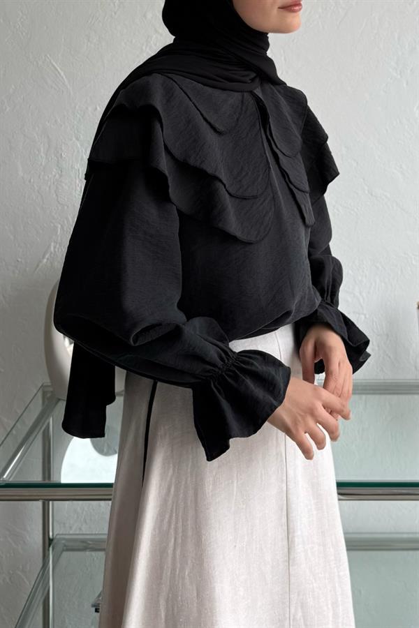 Nili Pamuklu Gömlek Siyah