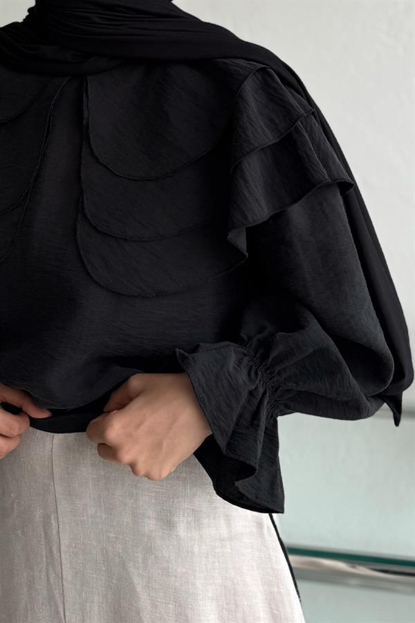 Nili Pamuklu Gömlek Siyah