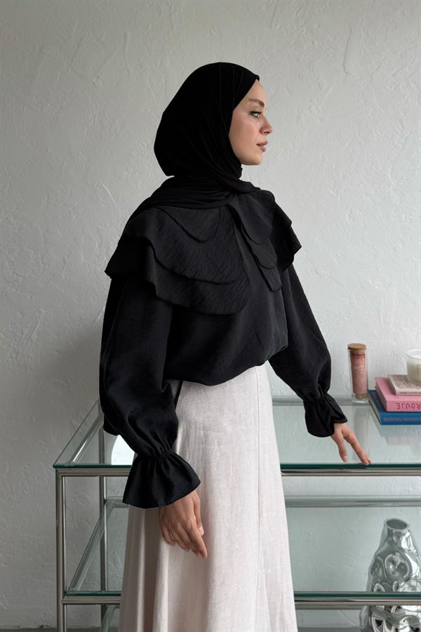 Nili Pamuklu Gömlek Siyah