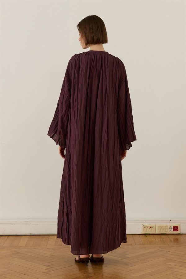 Noemi Crush Voile Dress Plum Color