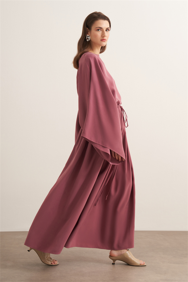 Noor Büzgülü Etekli Cupra Takım Gül Kurusu