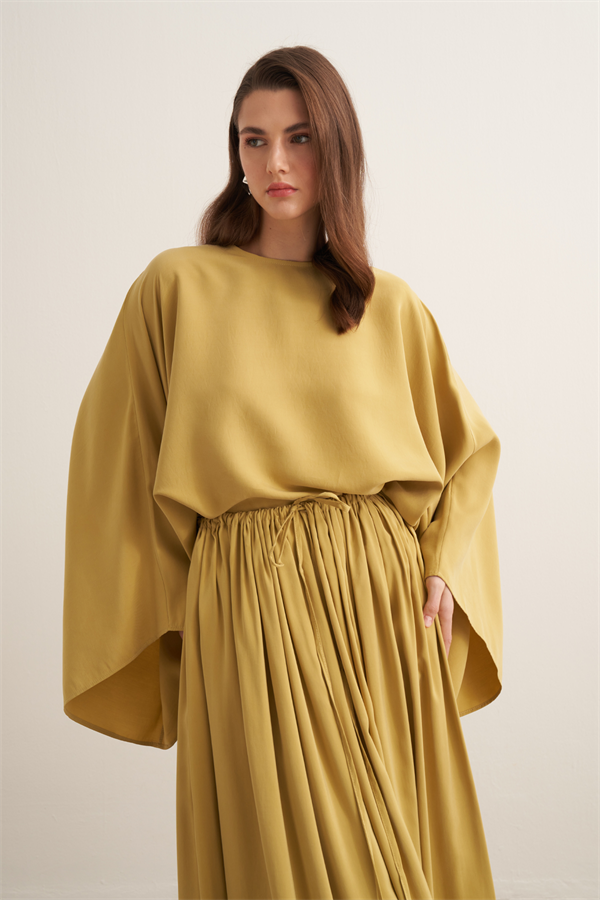 Noor Büzgülü Etekli Cupra Takım Sarı