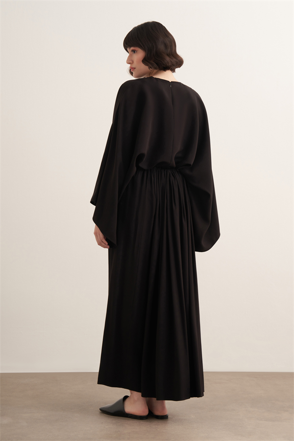 Noor Büzgülü Etekli Cupra Takım Siyah