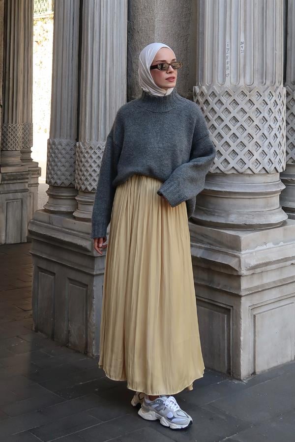 Olesya Saten Etek Honey