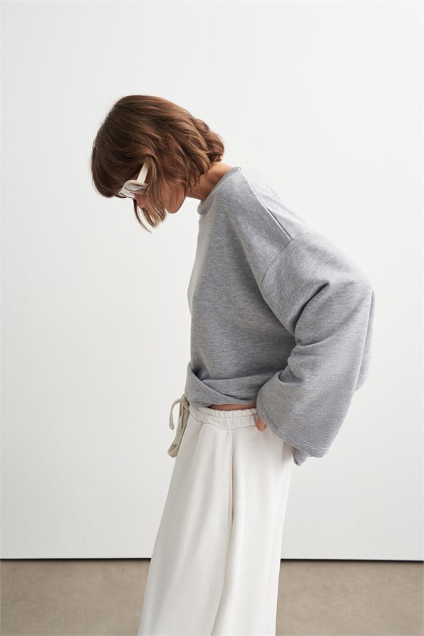 Palmer Üç İplik Sweatshirt Gri