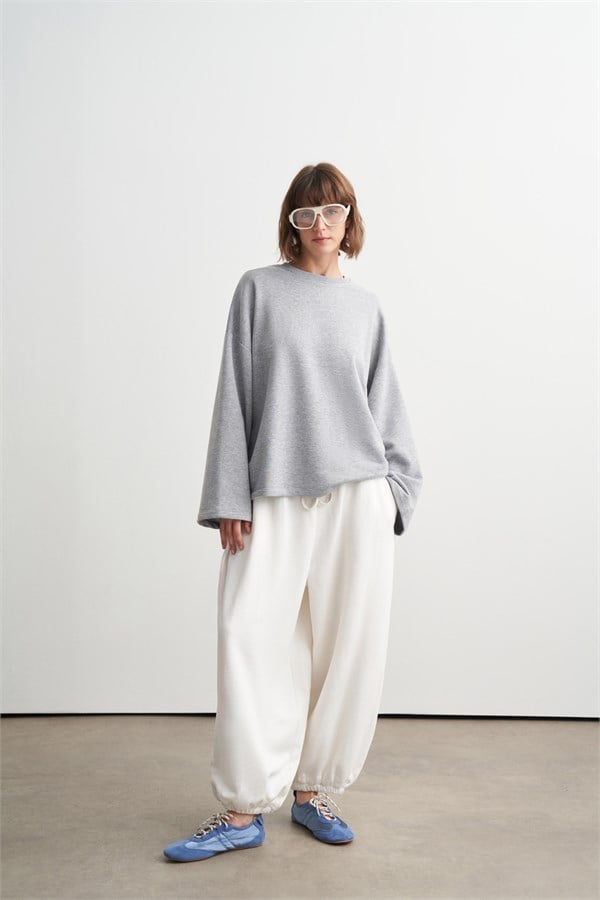 Palmer Üç İplik Sweatshirt Gri