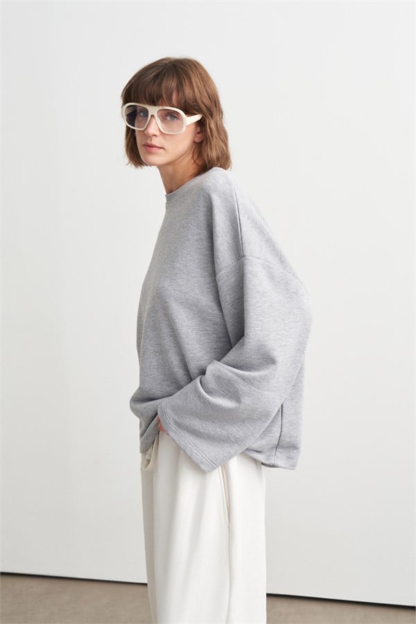 Palmer Üç İplik Sweatshirt Gri