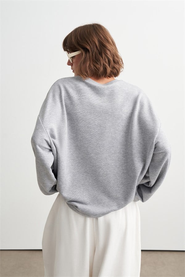 Palmer Üç İplik Sweatshirt Gri