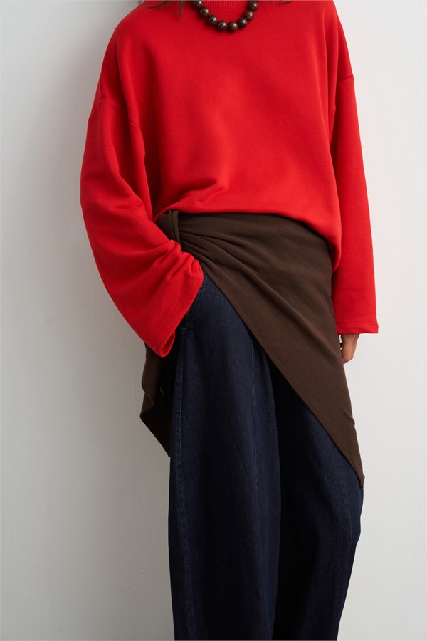 Palmer Üç İplik Sweatshirt Kırmızı