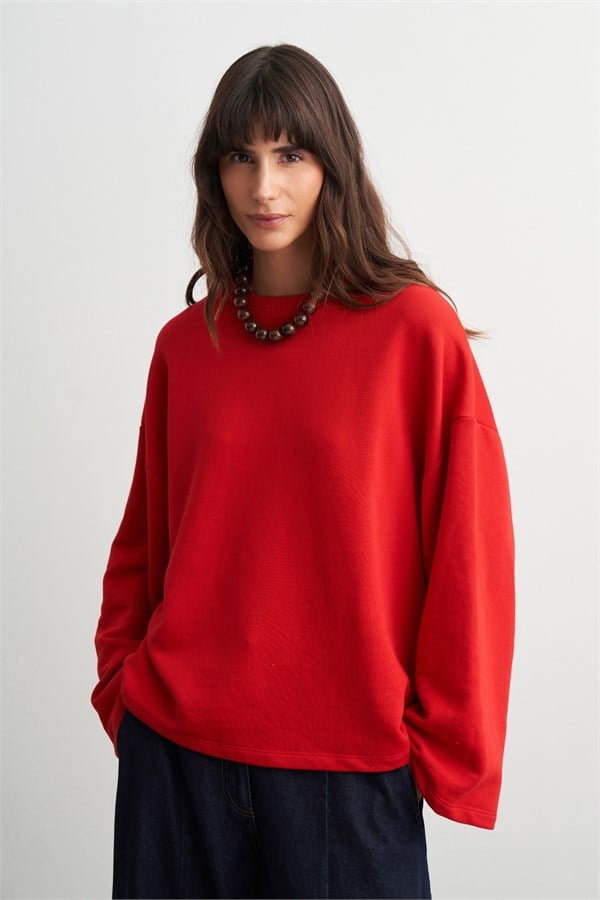 Palmer Üç İplik Sweatshirt Kırmızı