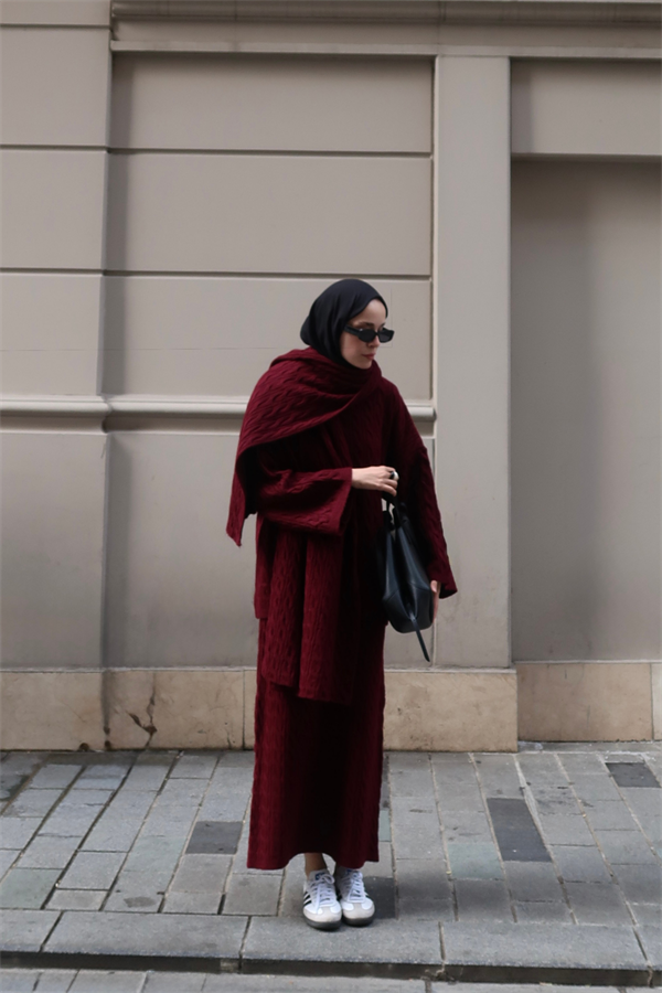 Polina Triko Takım Bordo