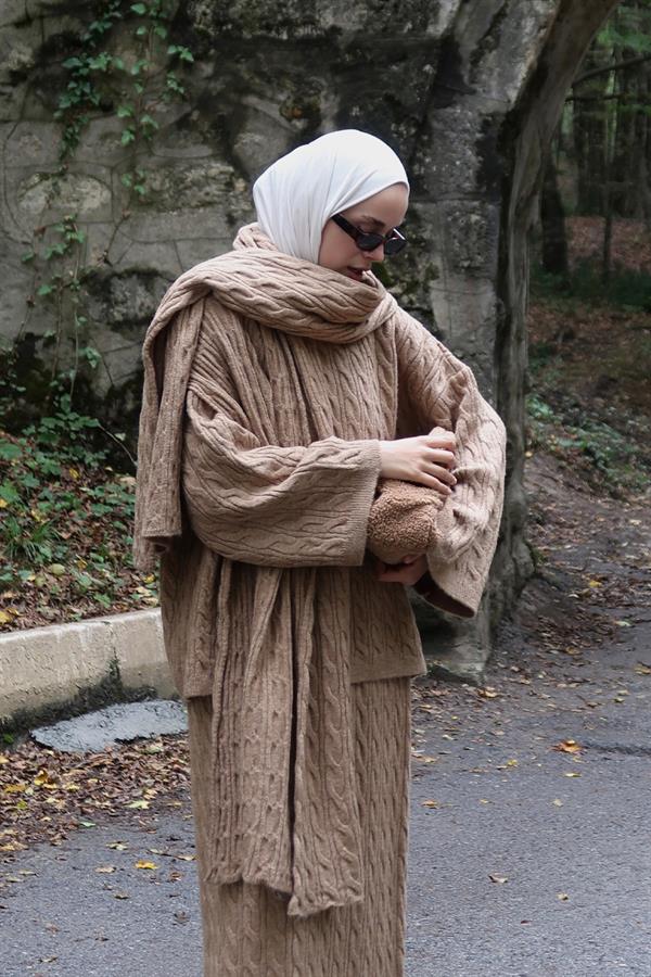 Polina Triko Takım Camel