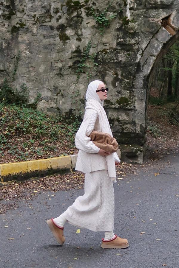 Polina Triko Takım Ekru