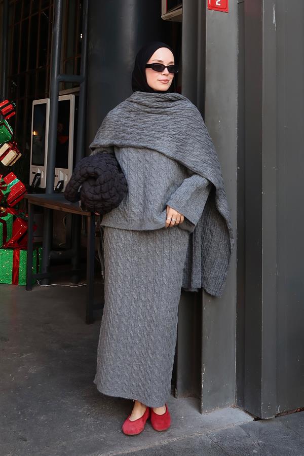 Polina Triko Takım Gri