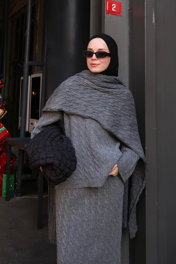 Polina Triko Takım Gri