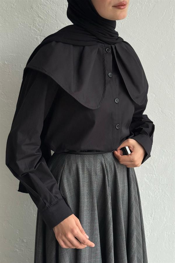 Poplin Gömlek Siyah