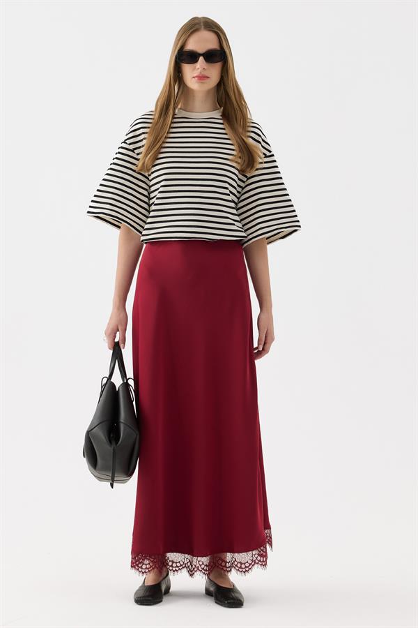 Raisa Saten Etek Bordo