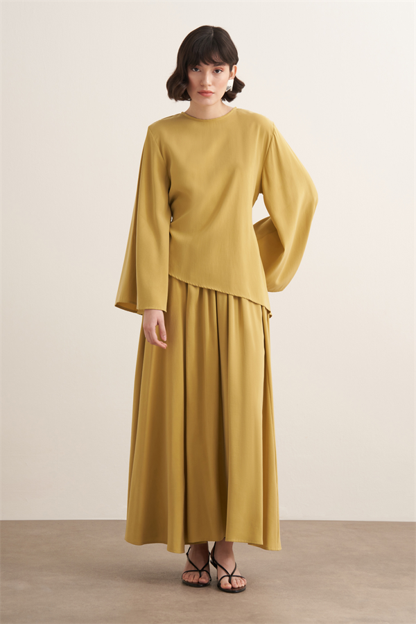 Raya Bağlama Detaylı Etekli Cupra Takım Sarı