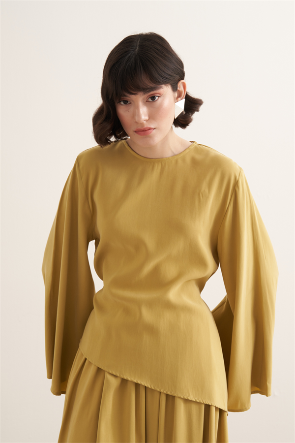 Raya Bağlama Detaylı Etekli Cupra Takım Sarı