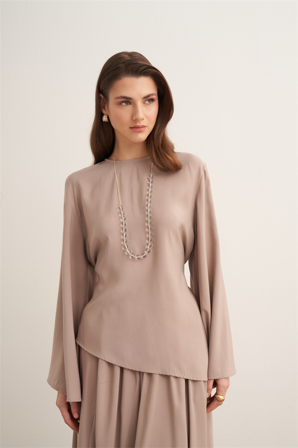 Raya Bağlama Detaylı Etekli Cupra Takım Vizon