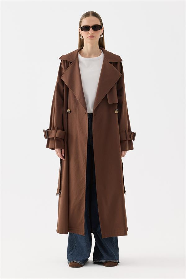 Rowe Gabardin Trençkot Kahve