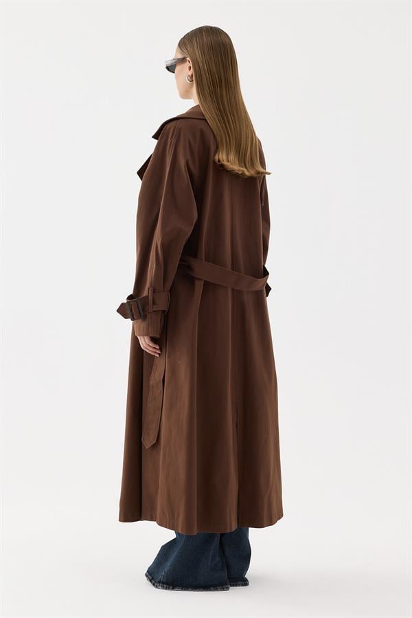 Rowe Gabardin Trençkot Kahve