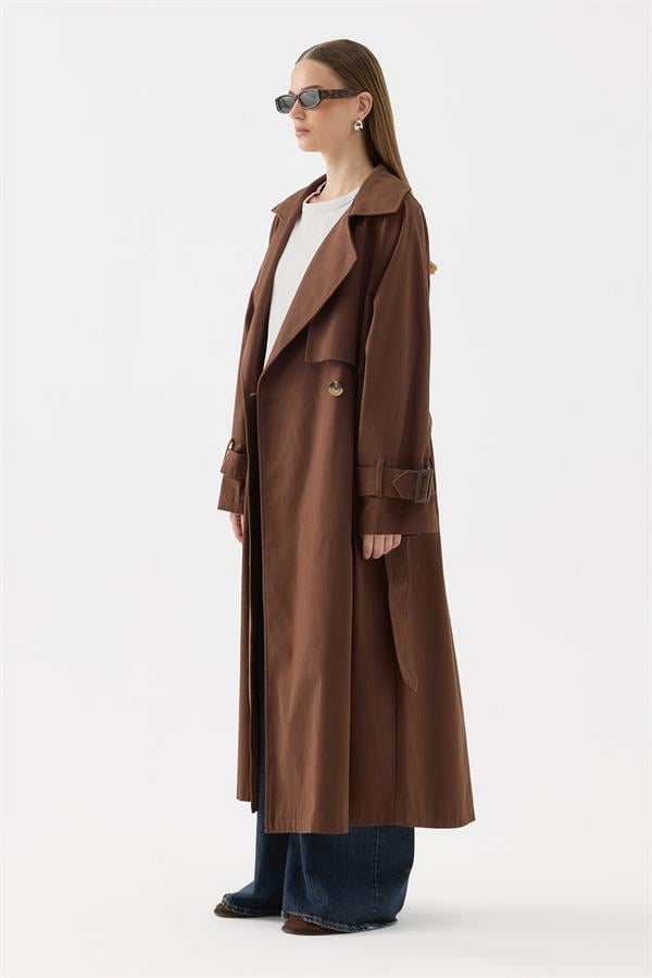 Rowe Gabardin Trençkot Kahve