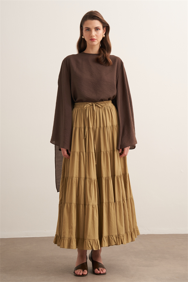 Ruth Katlı Vual Uzun Etek Olive