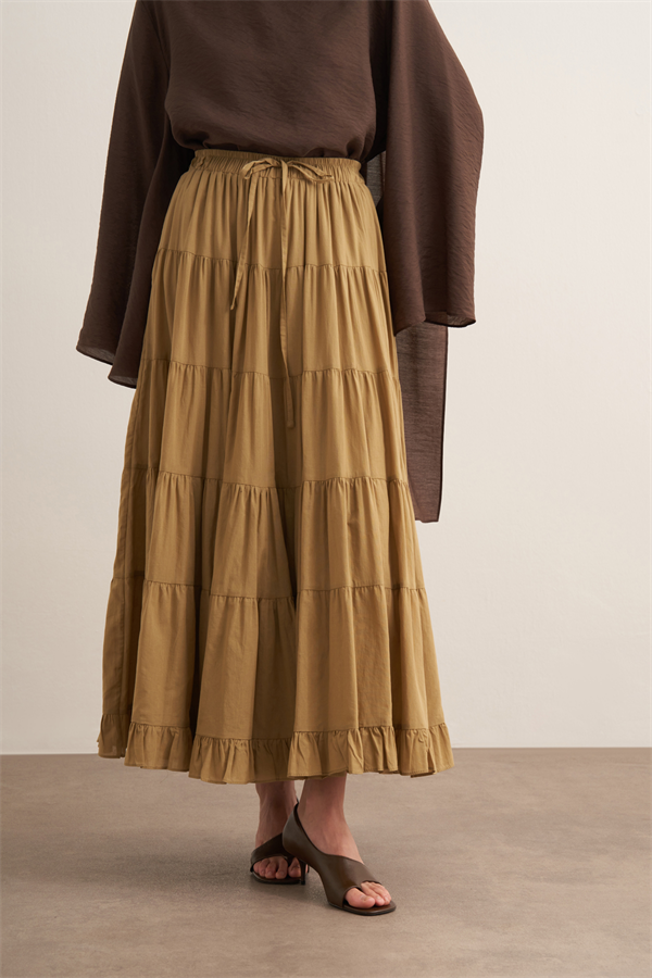 Ruth Katlı Vual Uzun Etek Olive