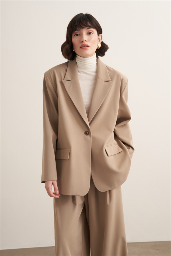 Samra Blazer Ceket Bej