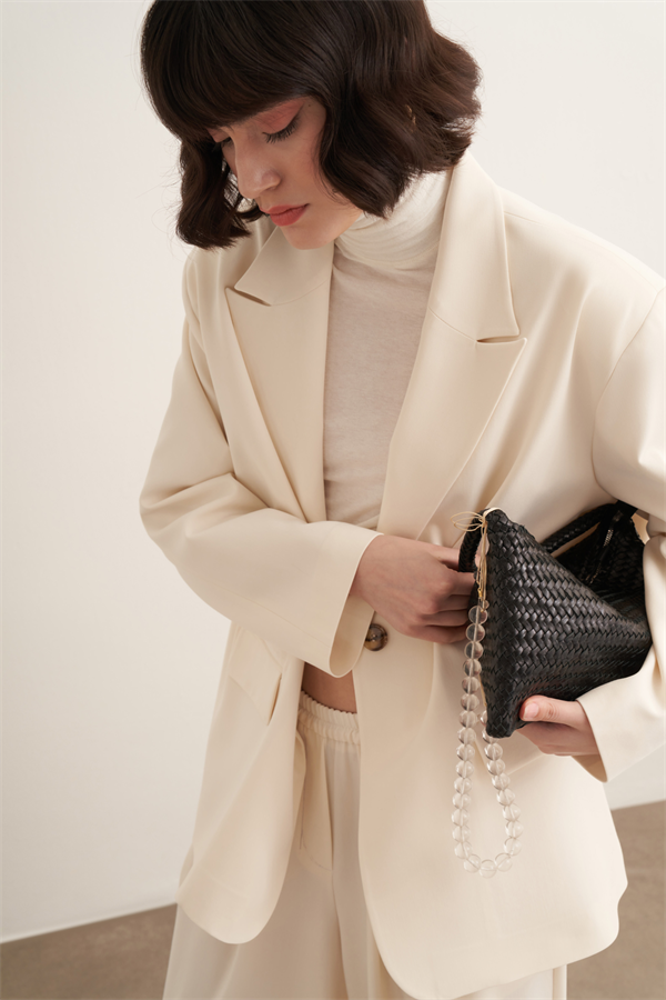 Samra Blazer Ceket Ekru