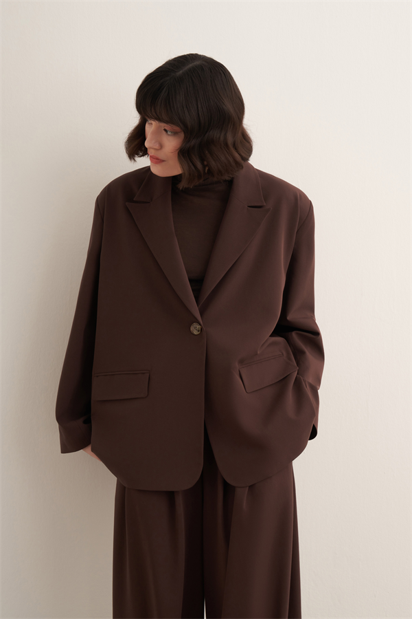 Samra Blazer Ceket Kahve