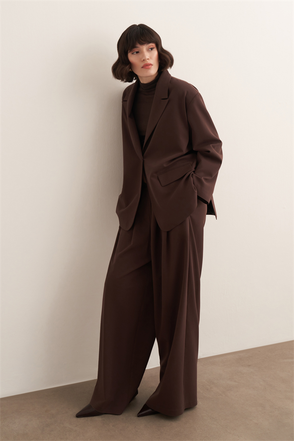 Samra Blazer Ceket Kahve