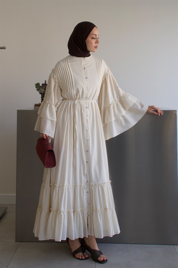 Sareena Voile Dress Ecru