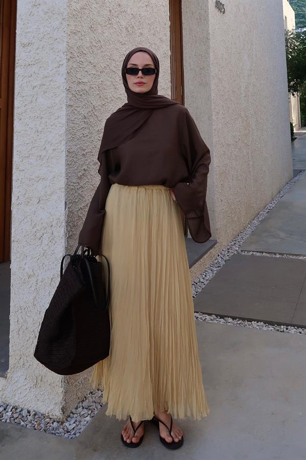 Çağla Yeşili Else Şifon Etek