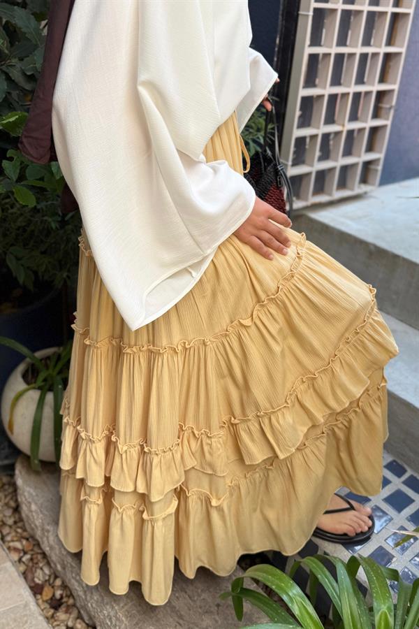 Sarı Regina Asimetrik Etek 