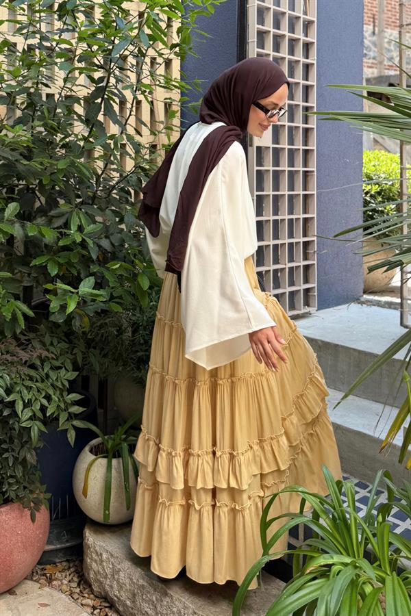 Sarı Regina Asimetrik Etek 