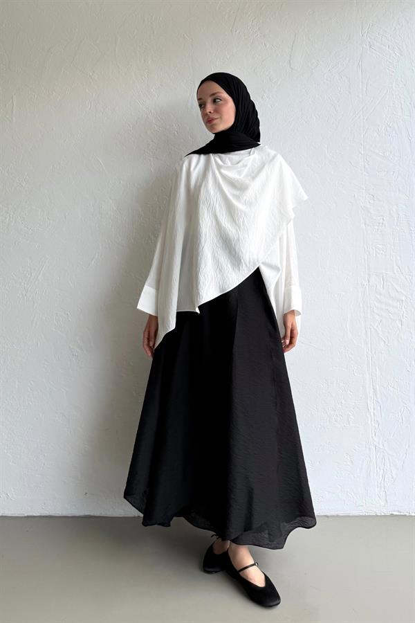 Siyah Cosey Asimetrik Etek 