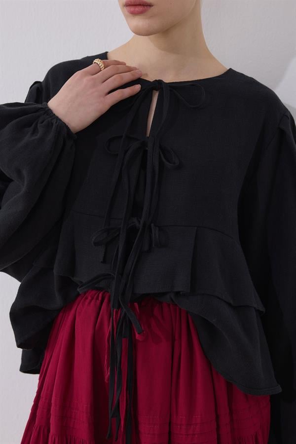 Costa Keten Bluz Siyah