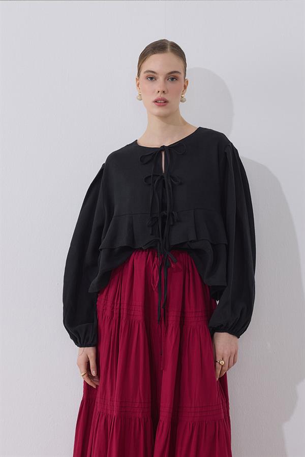 Costa Keten Bluz Siyah