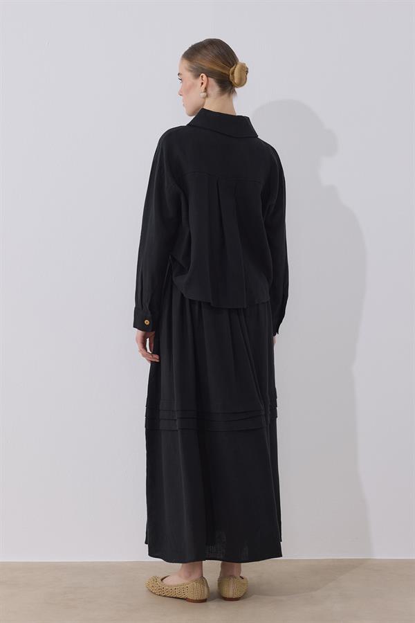 Ester Keten Takım Siyah